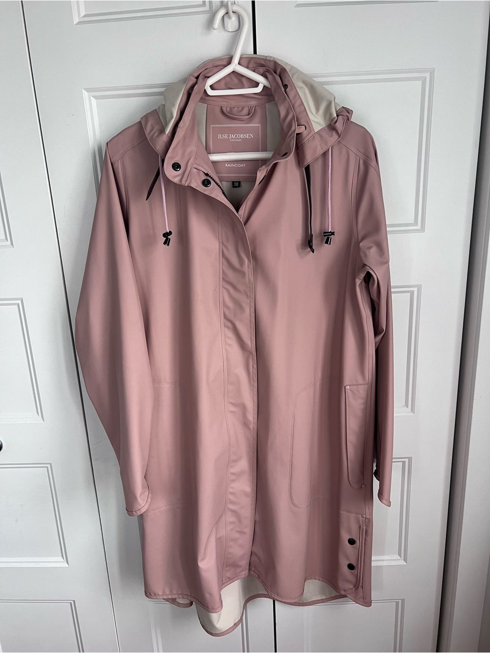 Ilse Jacobsen Blush Pink Hooded Raincoat